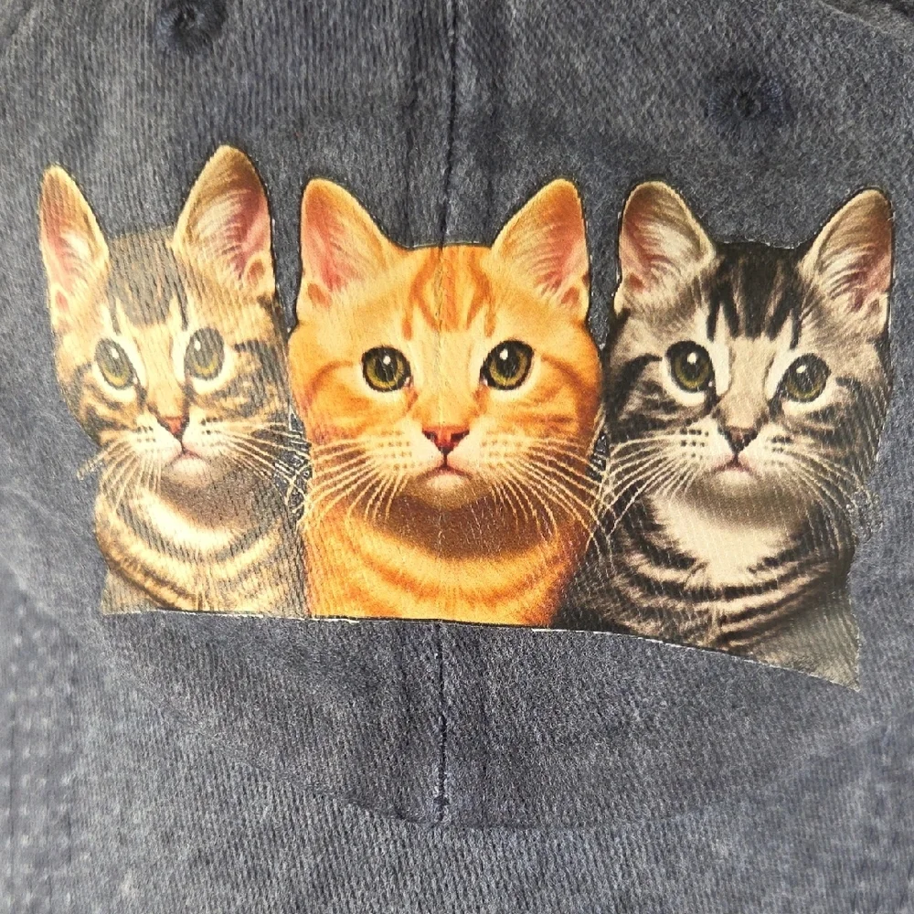 Blue Cat Print Cap